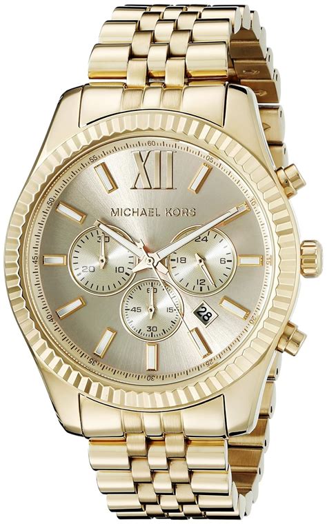 gold michael kors lexington watch|michael kors lexington watch men's.